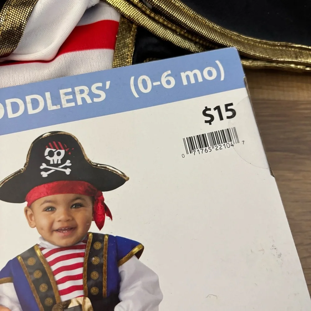 Way To Celebrate Baby Infant Pirate Halloween Dress Up Costume